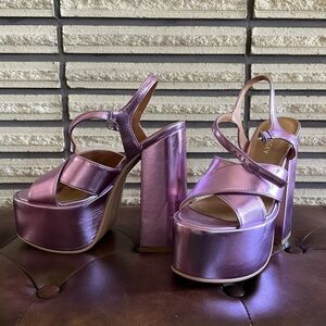 Lisa Vicky Purple Platform Heels